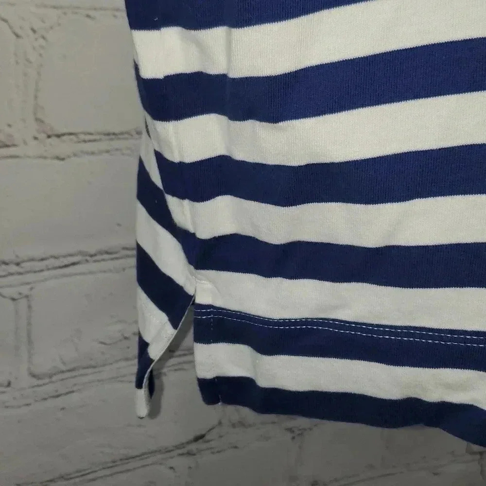 Vineyard Vines Women's Striped Rugby Popover 3/4 Sleeve Blue/White Set Stripe - Picture 8 of 16